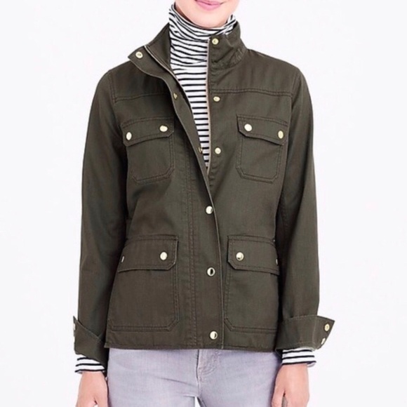 J Crew The Downtown Field Jacket Green Size XS Utility Jacket 27584 - Picture 1 of 9